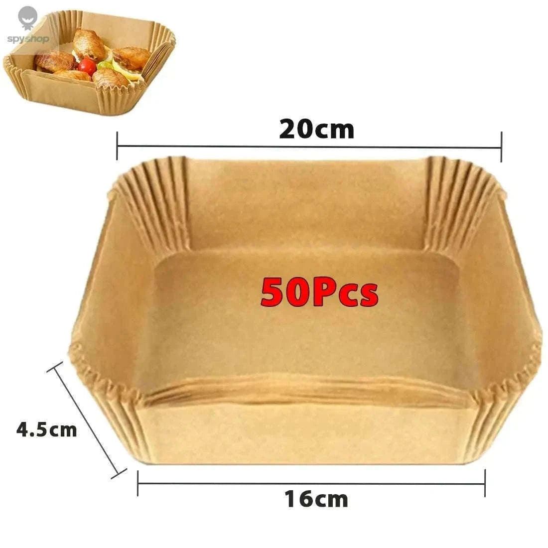 Air Fryer Paper Liners, Non-Stick, Greaseproof, 50 Pack-White 50Pcs-16cm