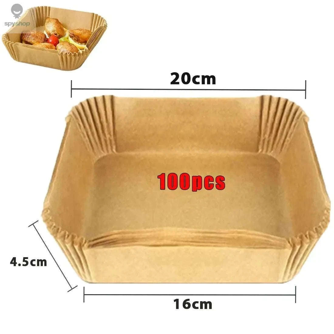 Air Fryer Paper Liners, Non-Stick, Greaseproof, 50 Pack-White 50Pcs-16cm