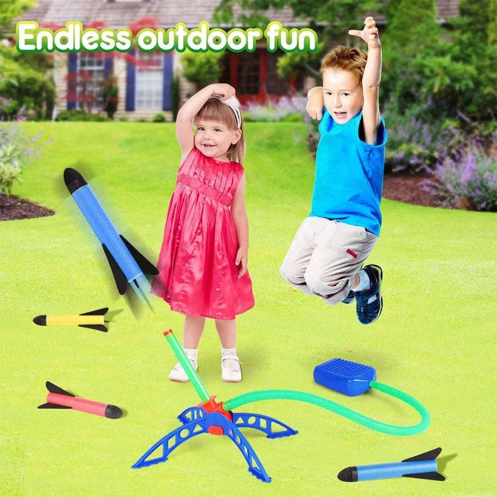 Air-Powered Rocket Launcher for Active Outdoor Play-3set