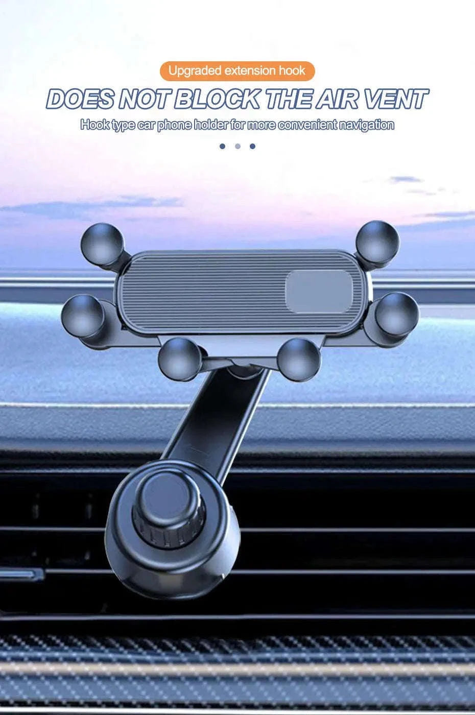 Air Vent Car Phone Holder for 4.7-7 Inch Smartphones-Short