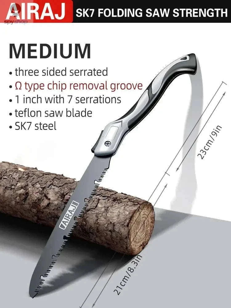 AIRAJ Folding Saw with Fine-Tooth Precision for Clean Cuts-100mm-199mm