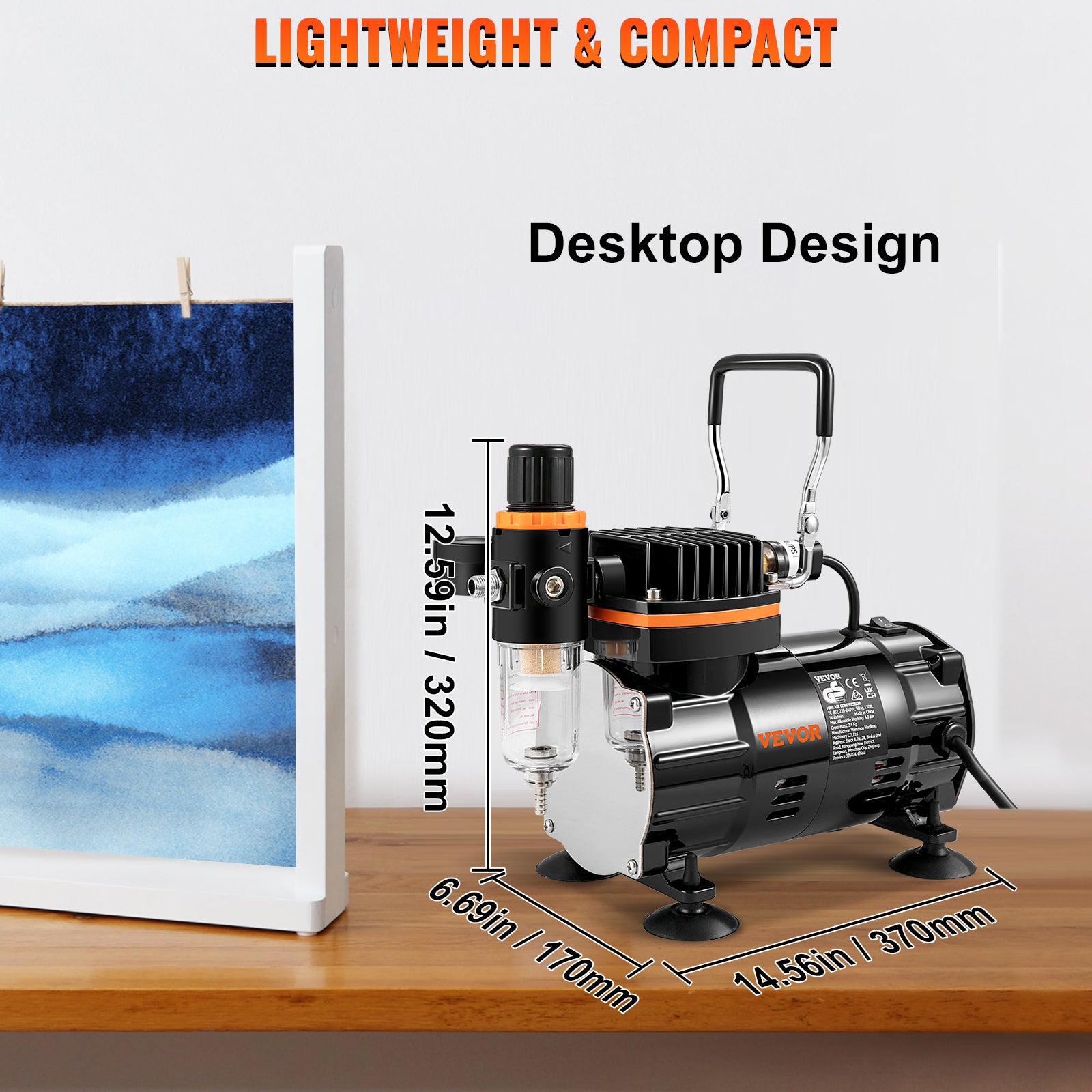 120W Dual-Action Airbrush Set met Compressor voor Kunst, Nagels & Doe-Het-Zelf