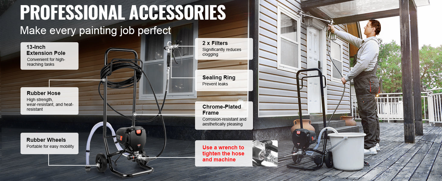 750W/950W Airless Paint Sprayer 3000 PSI High Pressure System