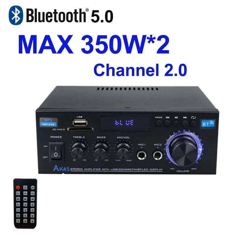AK45 HiFi Bluetooth Audio Amplifier for Home and Car Sound-Default Title