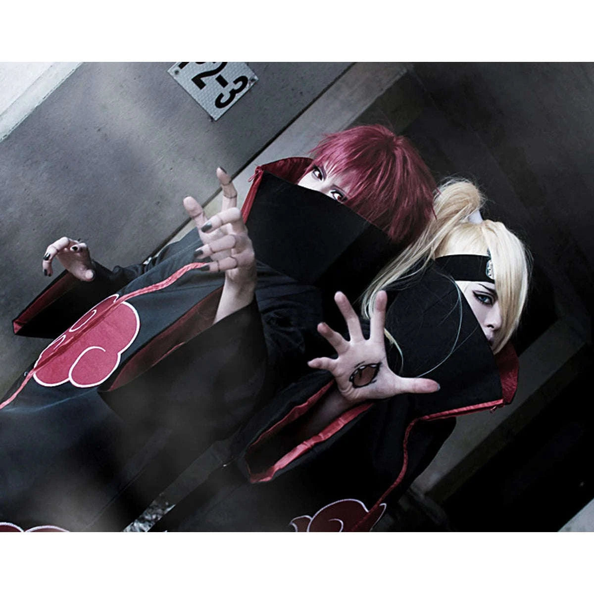 Akatsuki Uchiha Itachi Cloak Costume for Kids and Adults-Hoodie Robe / L / United States