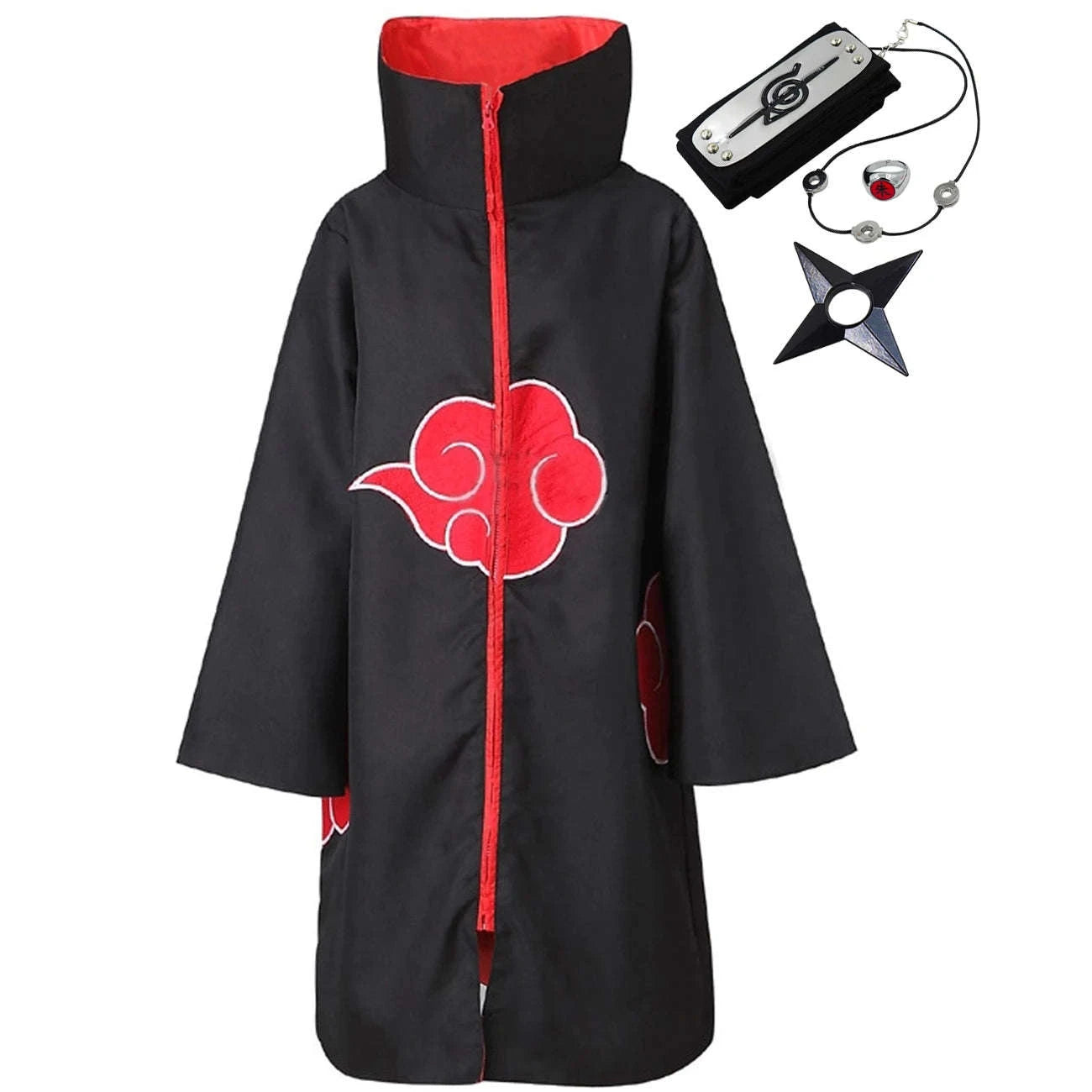 Akatsuki Uchiha Itachi Cloak Costume for Kids and Adults-Hoodie Robe / L / United States