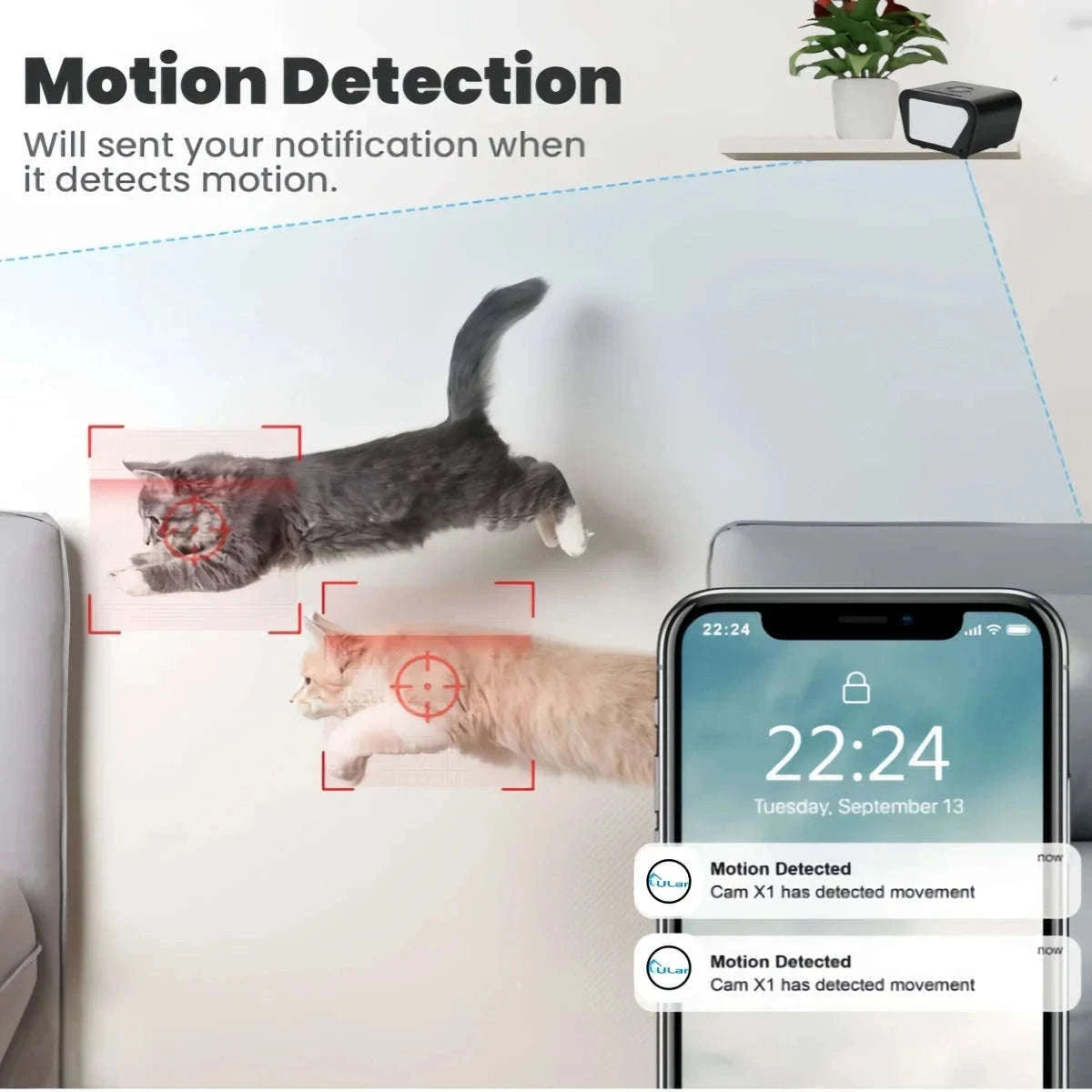 Alarm Clock Camera with Wireless Charging and 4K Mini Security Camera-With 128GB SD Card / China Mainland