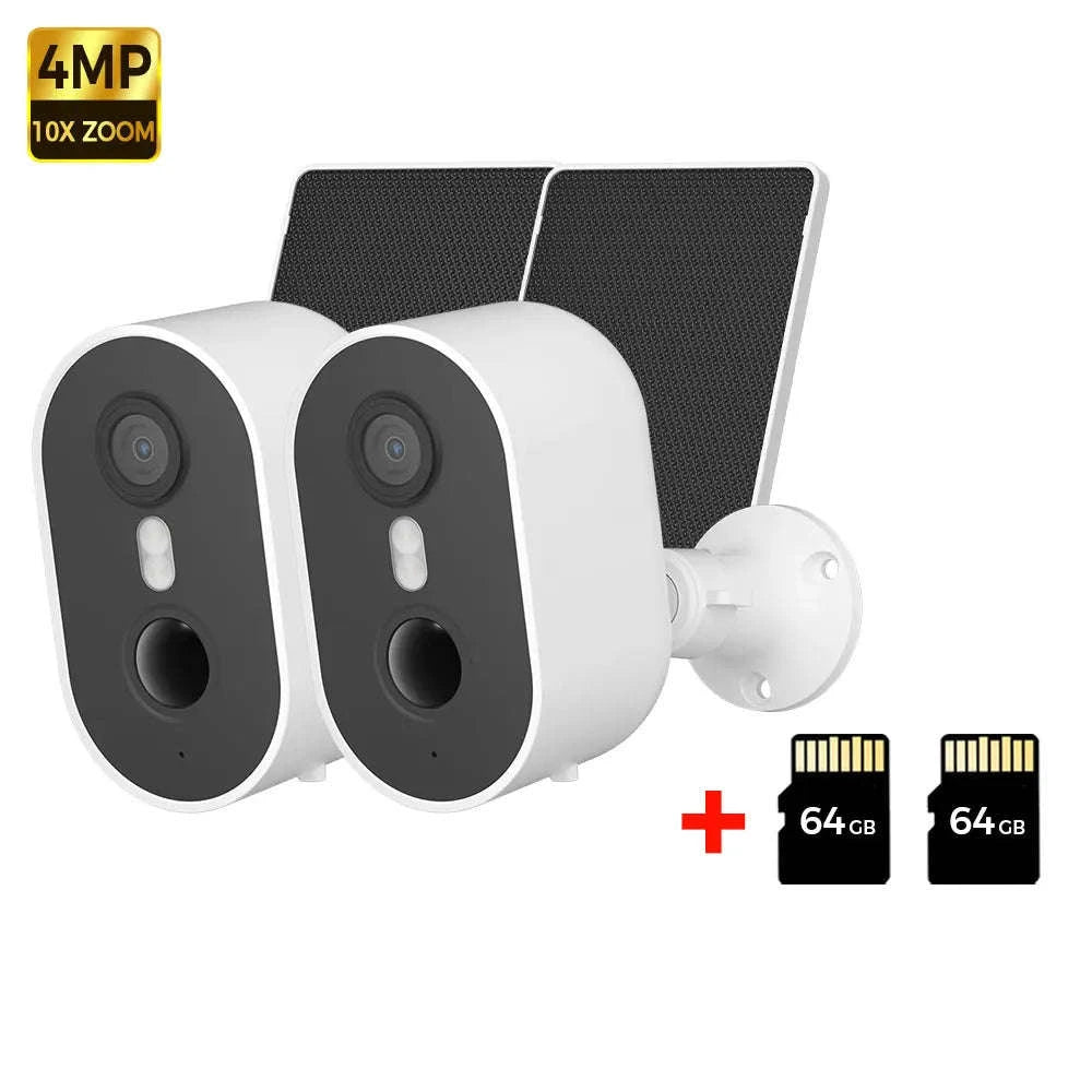 Alevio Outdoor Solar Wireless Security Camera 4MP IP67-Black n 64G / CHINA