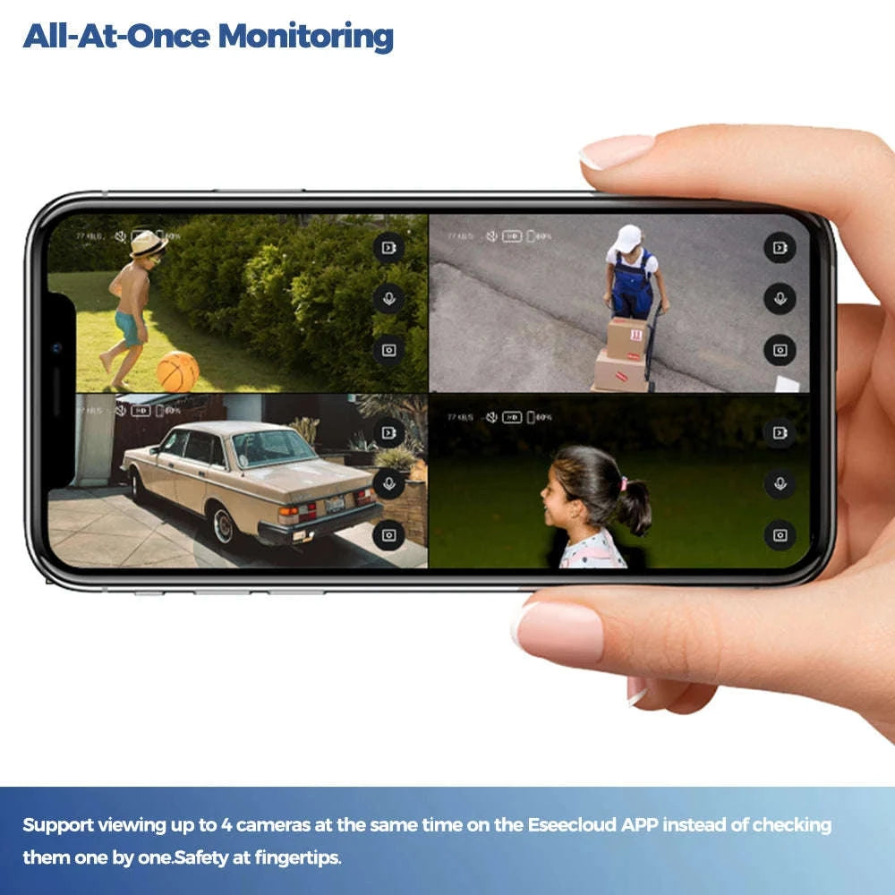 Alevio Outdoor Solar Wireless Security Camera 4MP IP67-Black n 64G / CHINA