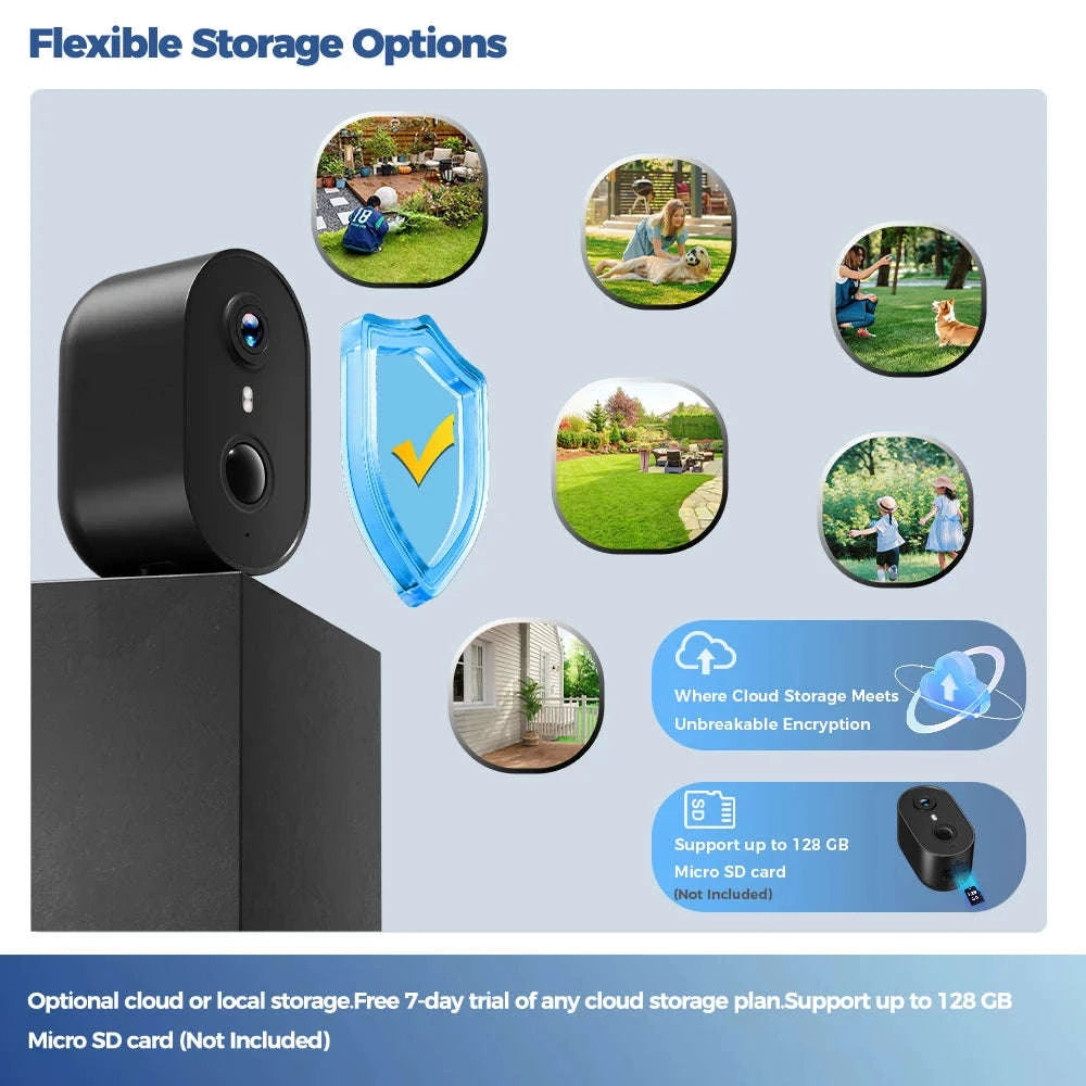 Alevio Outdoor Solar Wireless Security Camera 4MP IP67-Black n 64G / CHINA