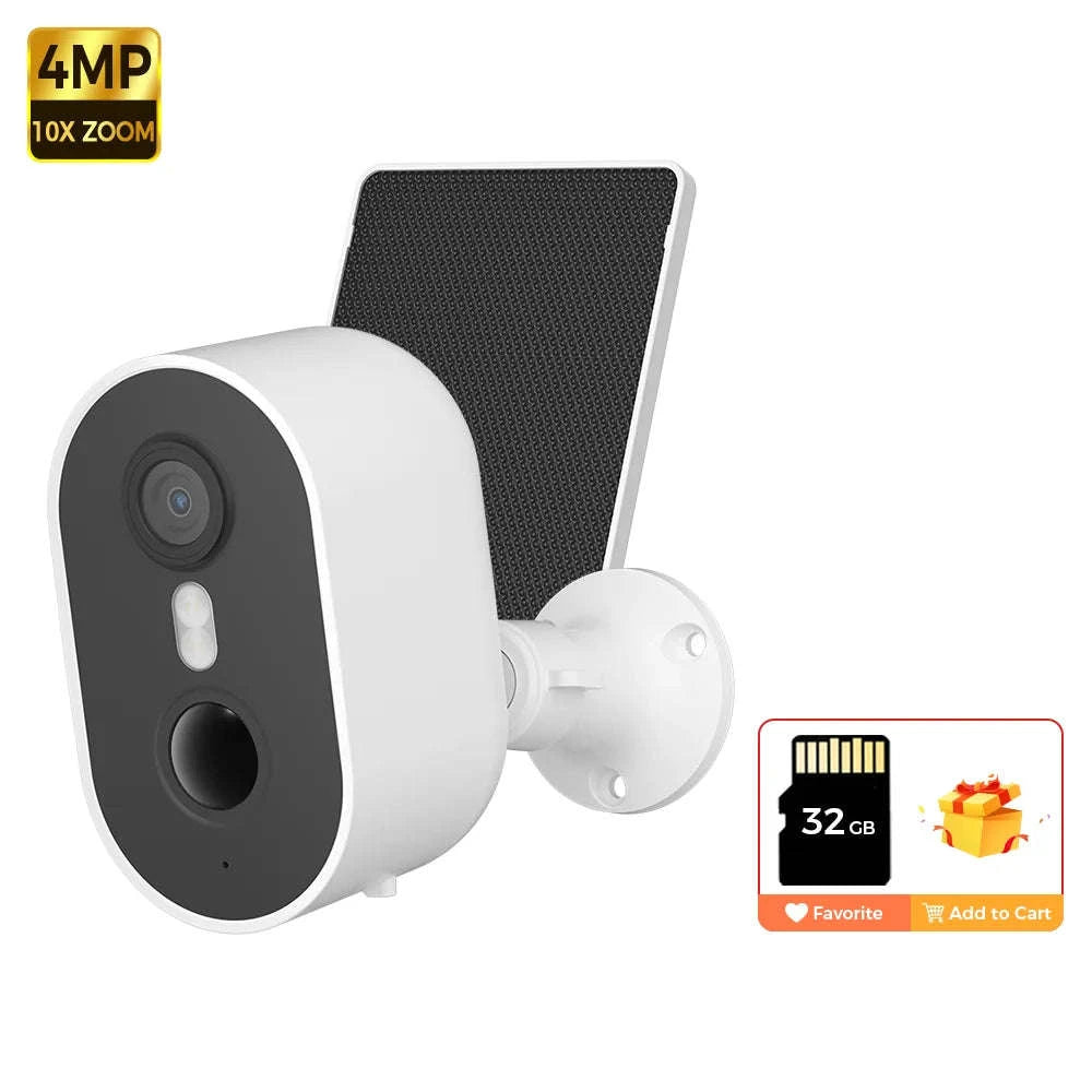 Alevio Outdoor Solar Wireless Security Camera 4MP IP67-Black n 64G / CHINA