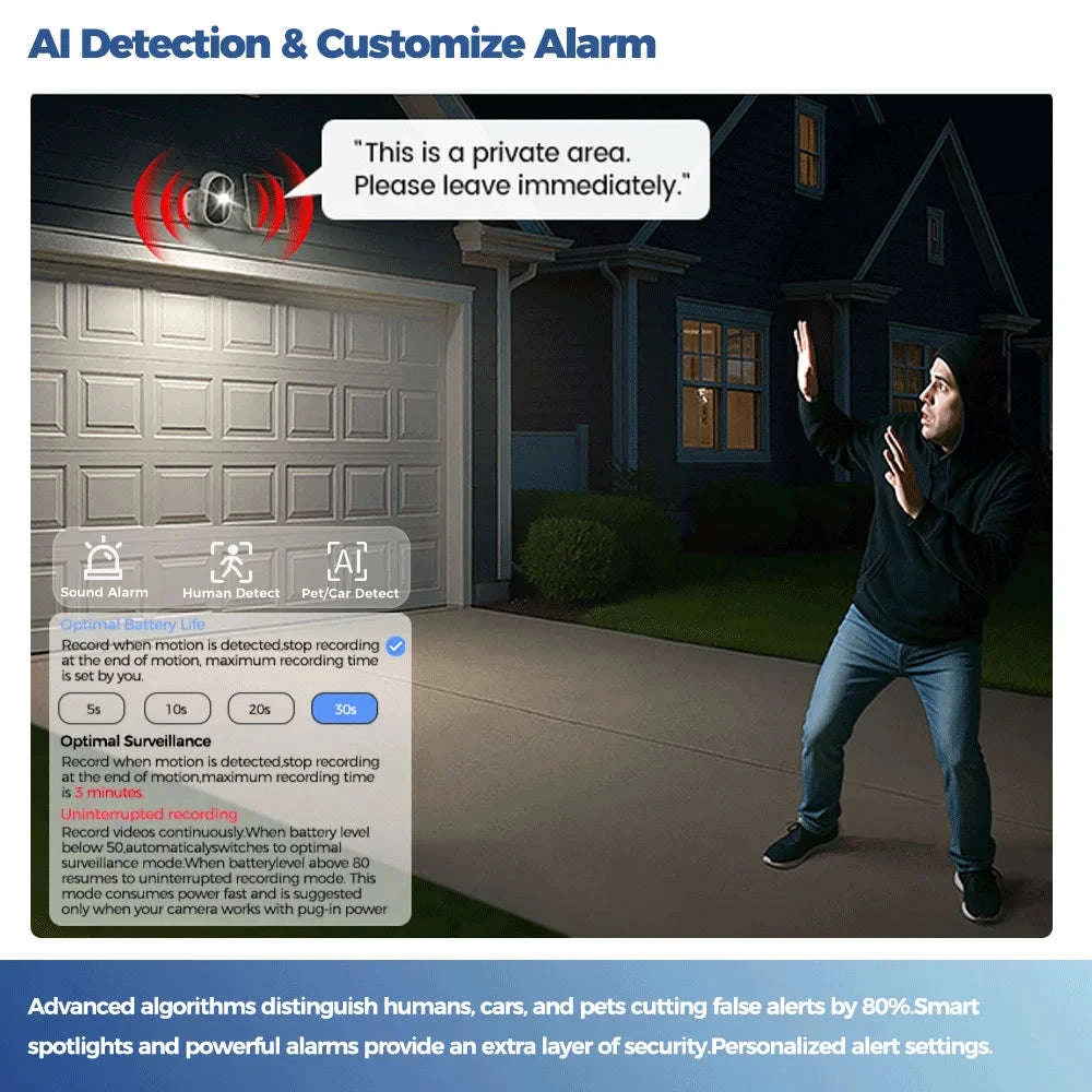 Alevio Outdoor Solar Wireless Security Camera 4MP IP67-Black n 64G / CHINA