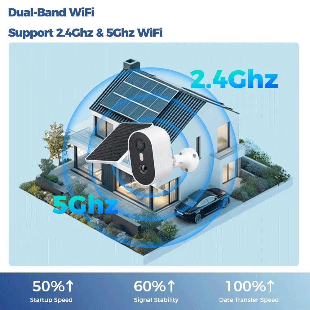 Alevio Outdoor Solar Wireless Security Camera 4MP IP67-Black n 64G / CHINA