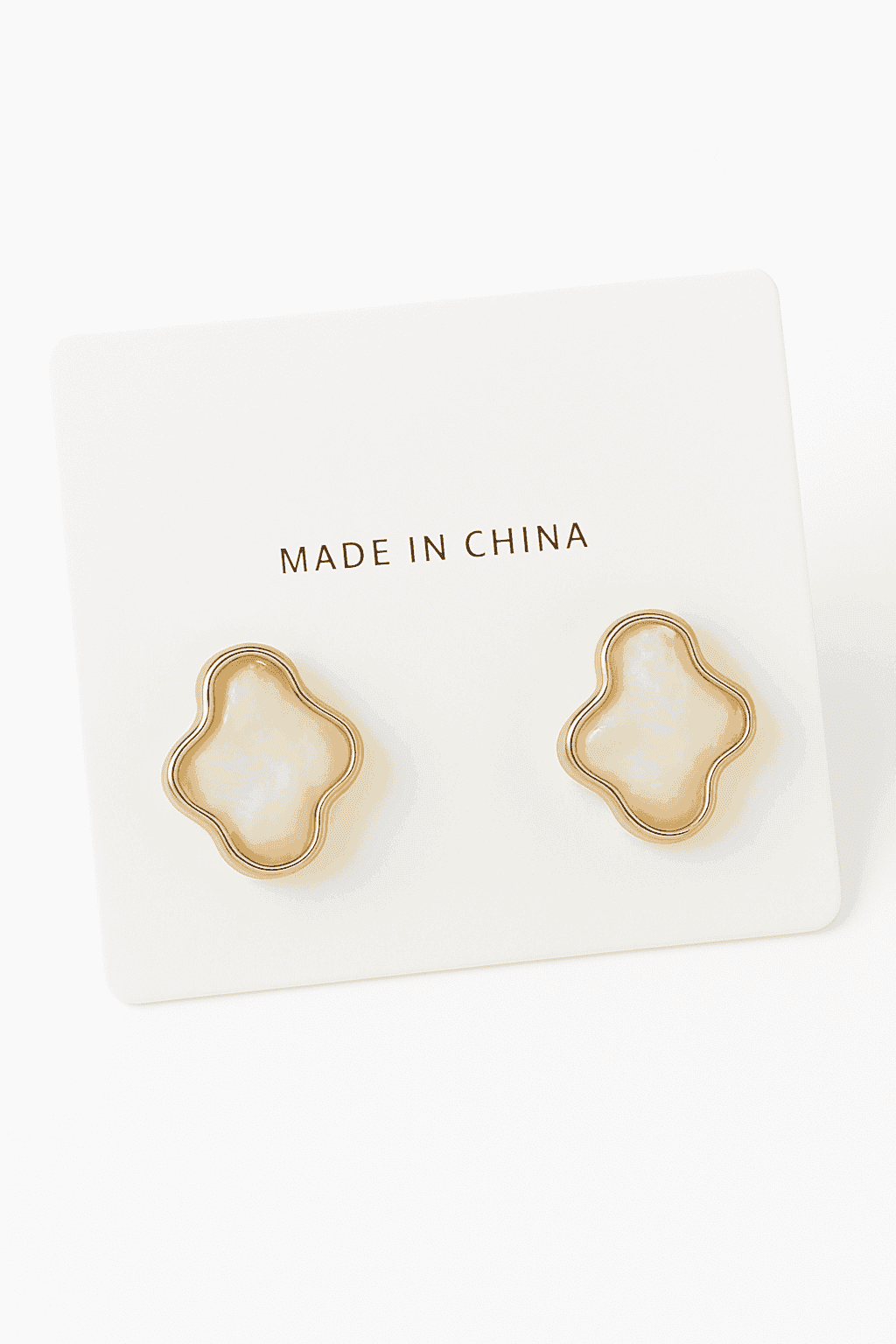 Alien Cloud Earrings – Abstract White Studs for Women-ES4044