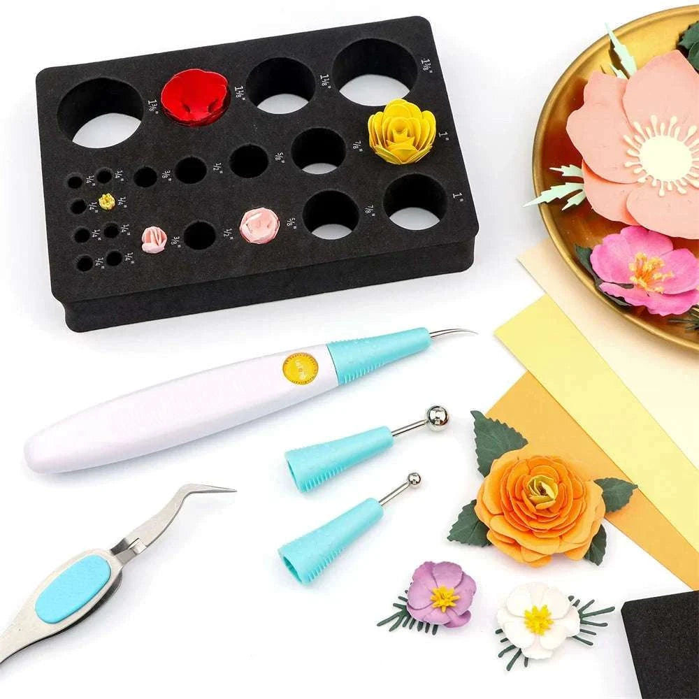 All-in-One Paper Flower Sculpting Tool Kit with 7 Interchangeable Tips-1 / United States