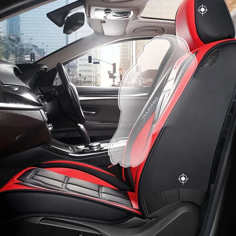 All-Inclusive Leather Car Seat Cover-red 1pcs / China Mainland