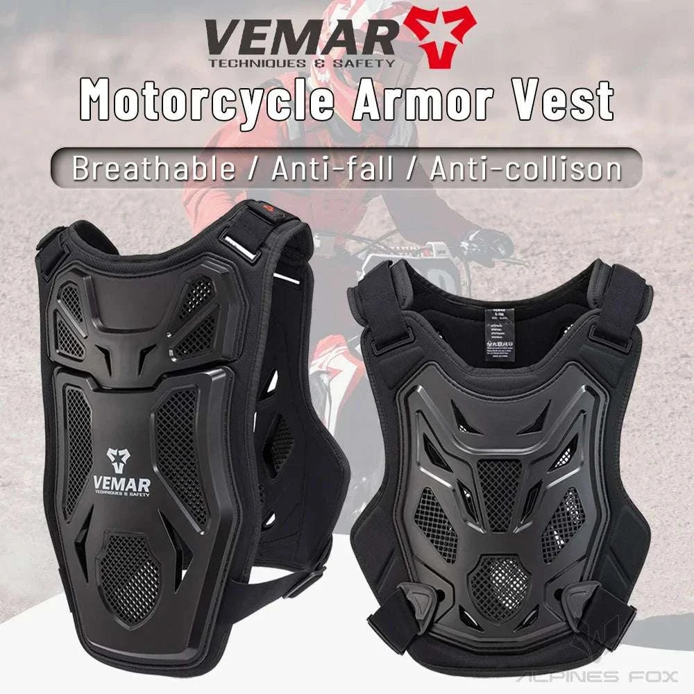 All-Season Motocross Armor Vest Chest & Back Protector Gear-White / M-L