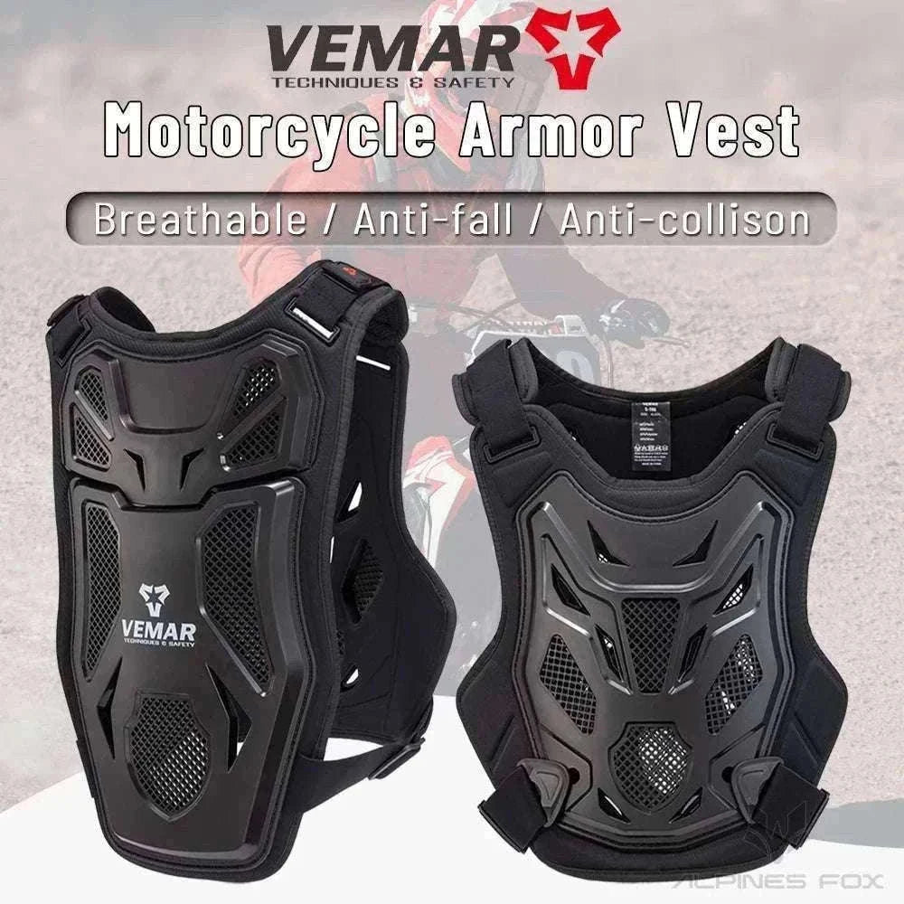 All-Season Motocross Armor Vest Chest & Back Protector Gear-White / M-L