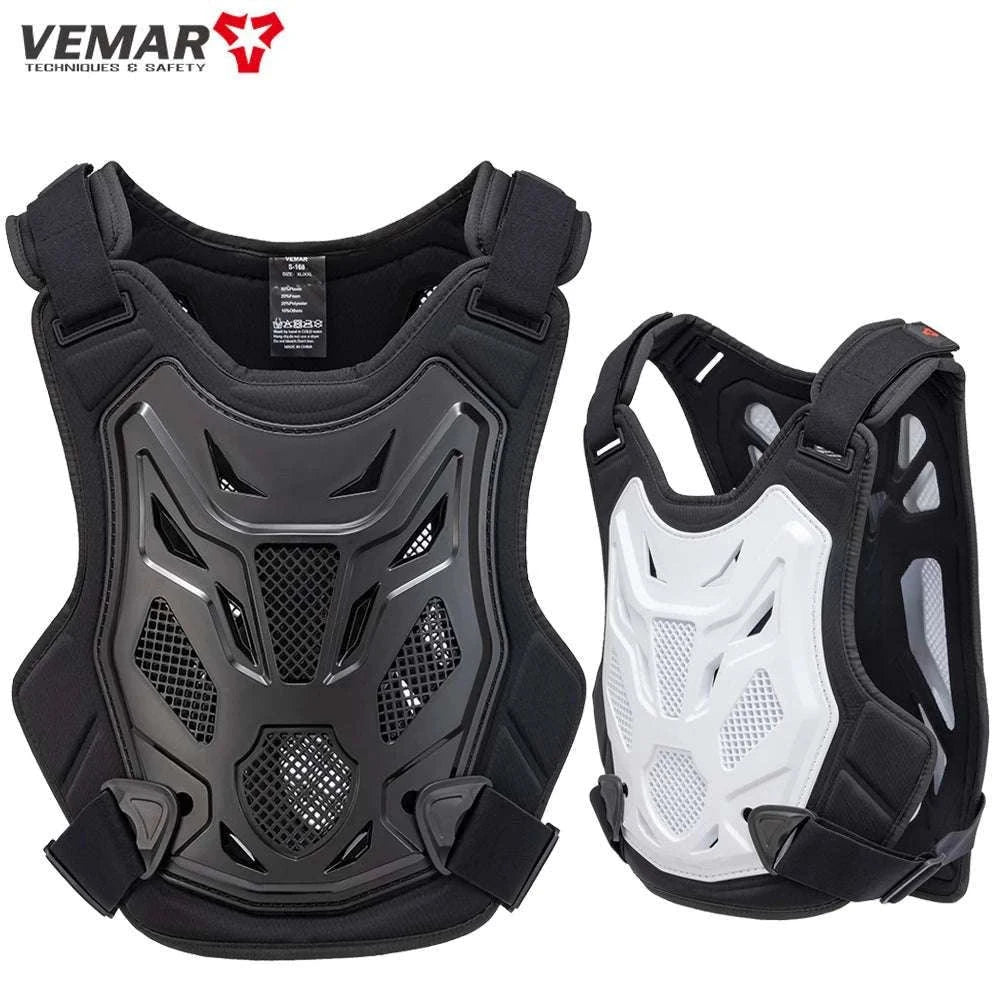 All-Season Motocross Armor Vest Chest & Back Protector Gear-White / M-L