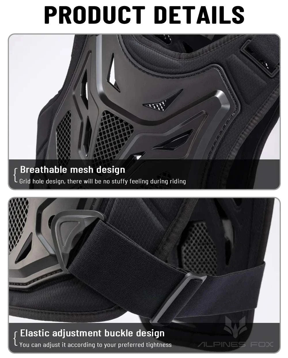 All-Season Motocross Armor Vest Chest & Back Protector Gear-White / M-L