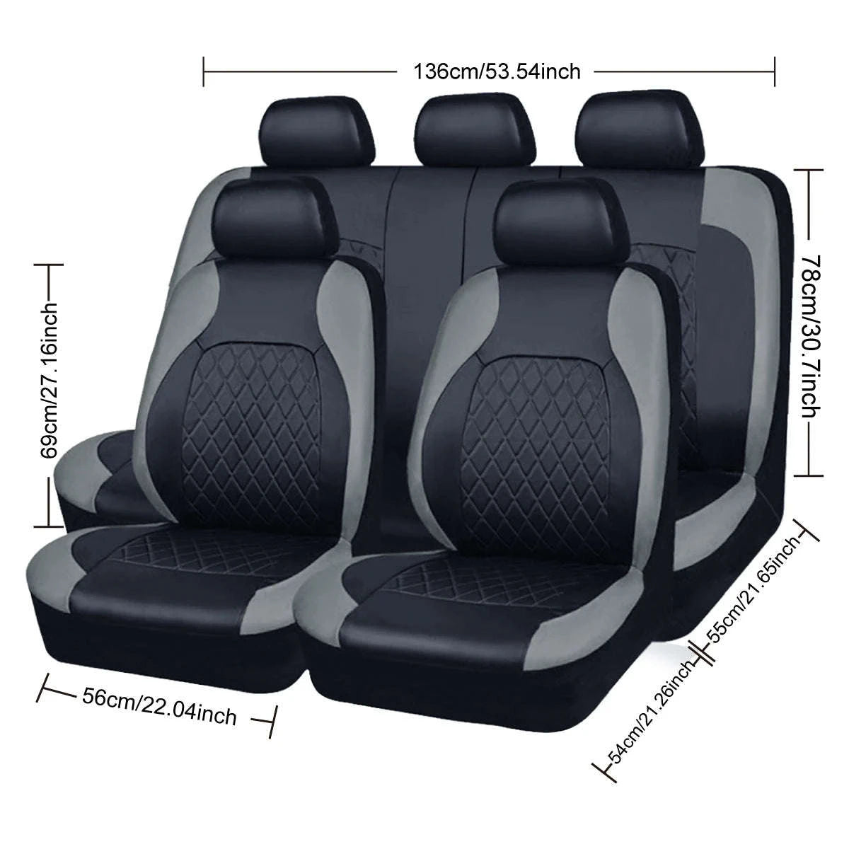 All-Season Quilted PU Leather Car Seat Cover-AE-2041-BL