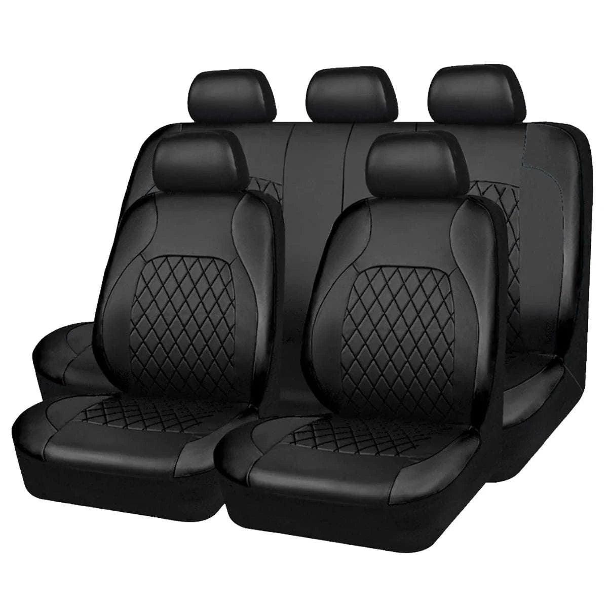 All-Season Quilted PU Leather Car Seat Cover Set-AE-2041-BL
