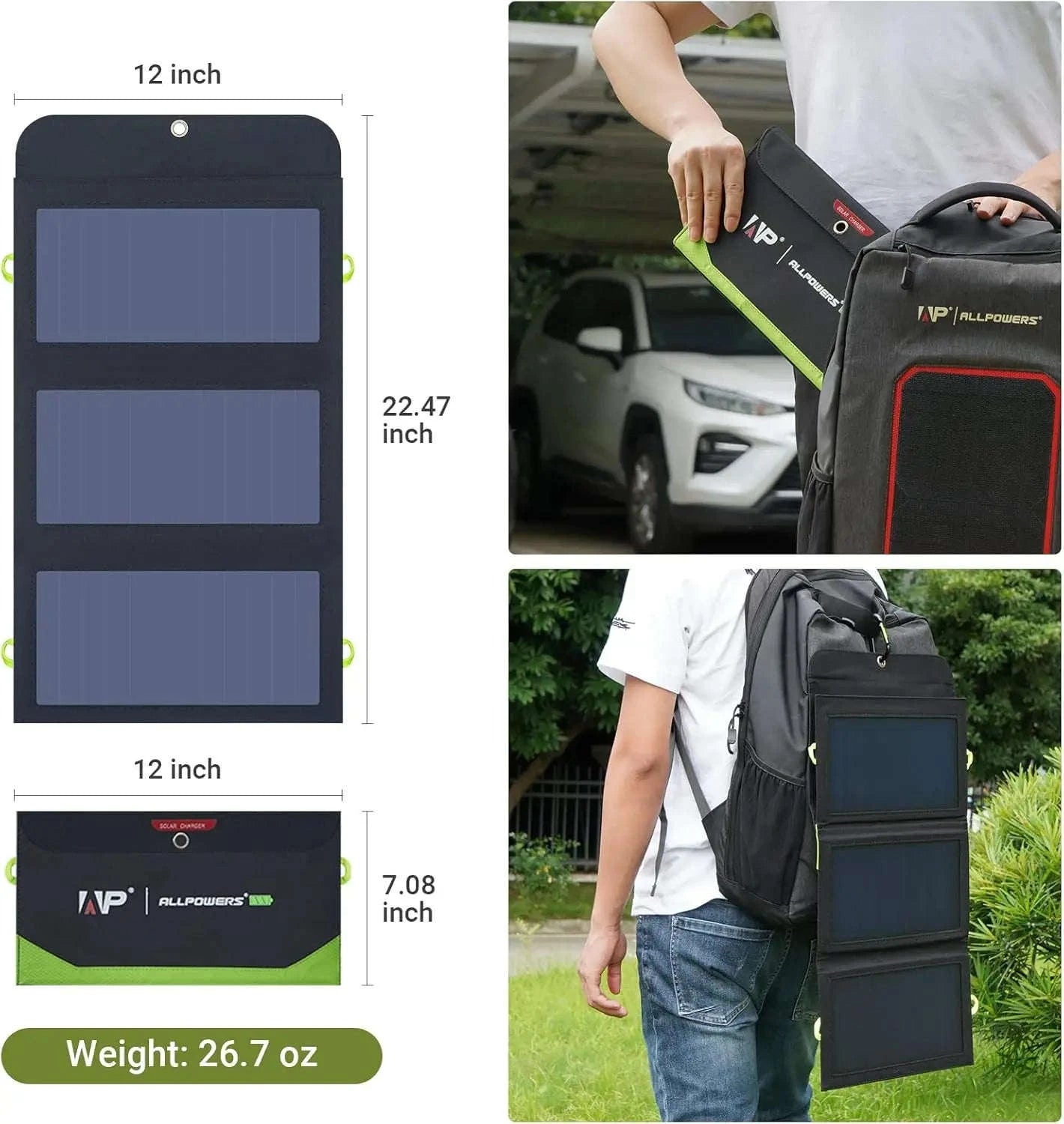 ALLPOWERS Foldable Solar Panel Charger with Battery 21W-5V10W / UNITED KINGDOM