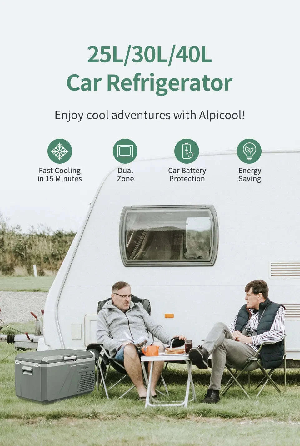 Alpicool QX Portable Car Refrigerator Freezer, 25L-40L-30L / United Kingdom
