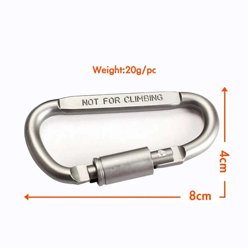 Aluminum Alloy Carabiner Keychain D-Ring Clip-2 pcs / 8 cm / CN