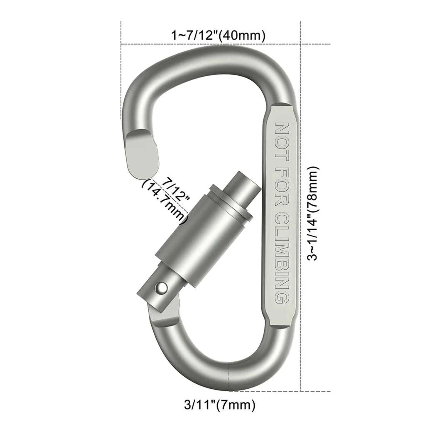 Aluminum Alloy D-Type Locking Carabiner Clip-yin se / United States