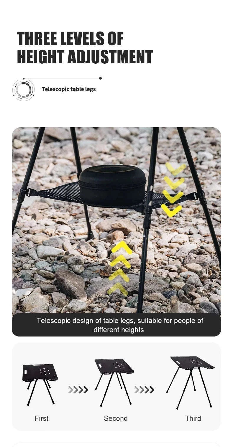 Aluminum Alloy IGT Tactical Folding Table with Adjustable Legs-IGT Storage Rack