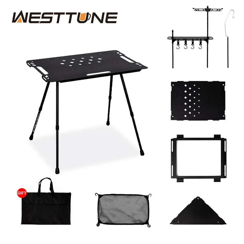Aluminum Alloy IGT Tactical Folding Table with Adjustable Legs-IGT Storage Rack