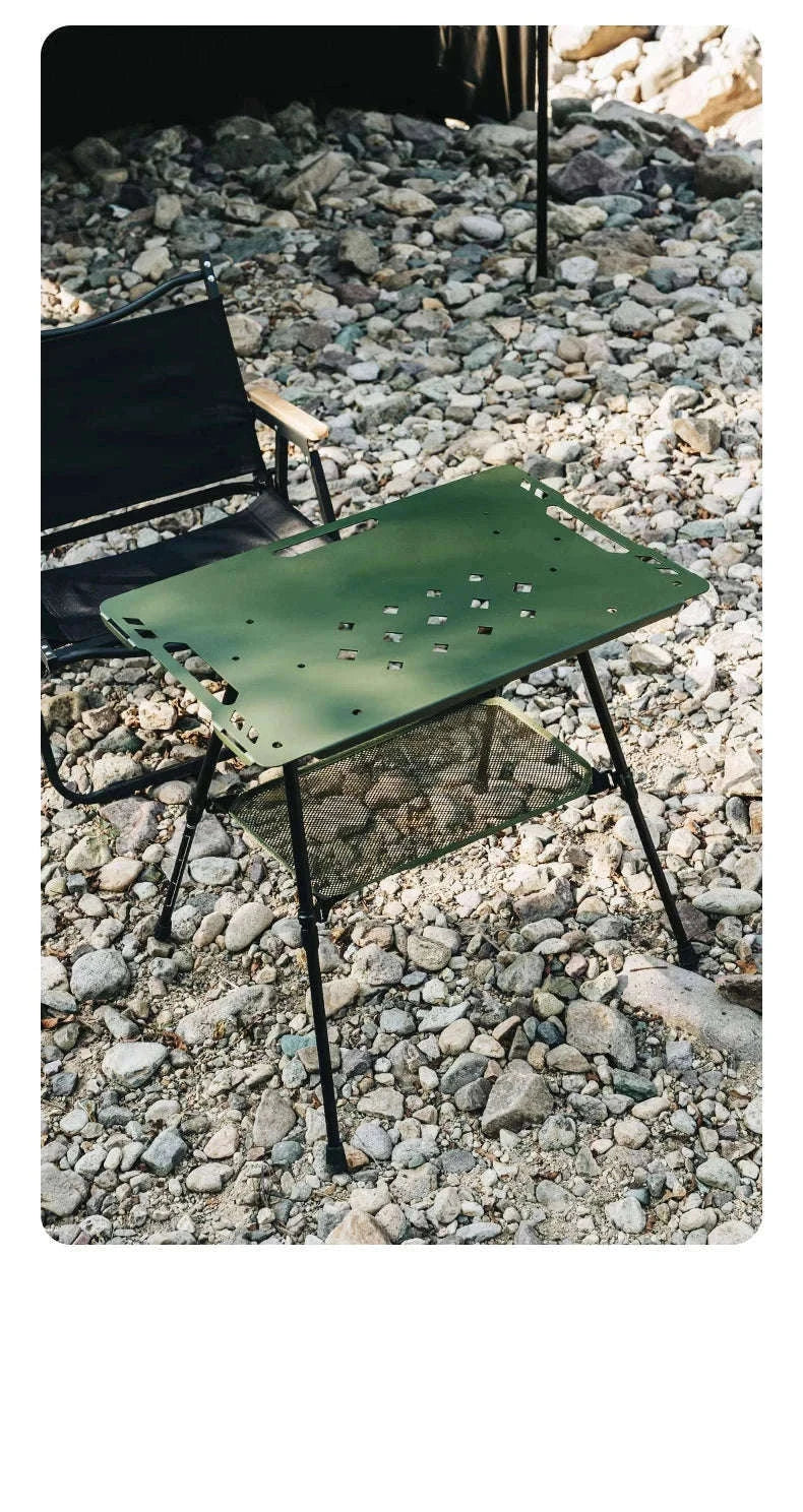 Aluminum Alloy IGT Tactical Folding Table with Adjustable Legs-IGT Storage Rack