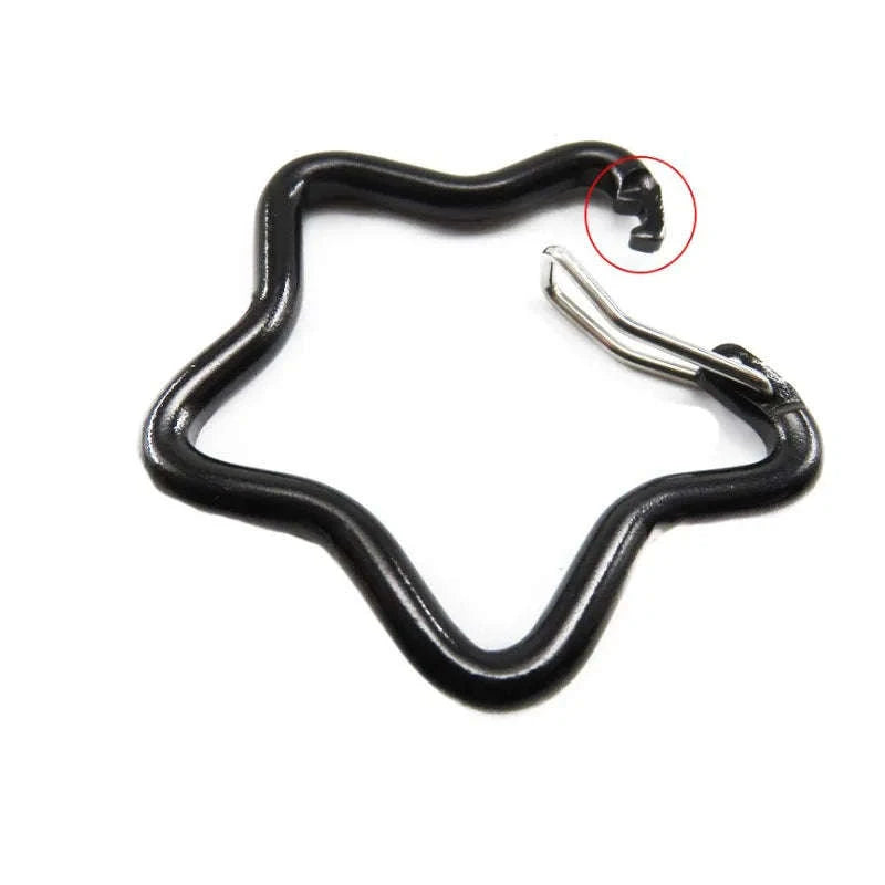 Aluminum Alloy Star Shaped Spring Locking Carabiner Keychain Clip-Mix colors / 100 pcs