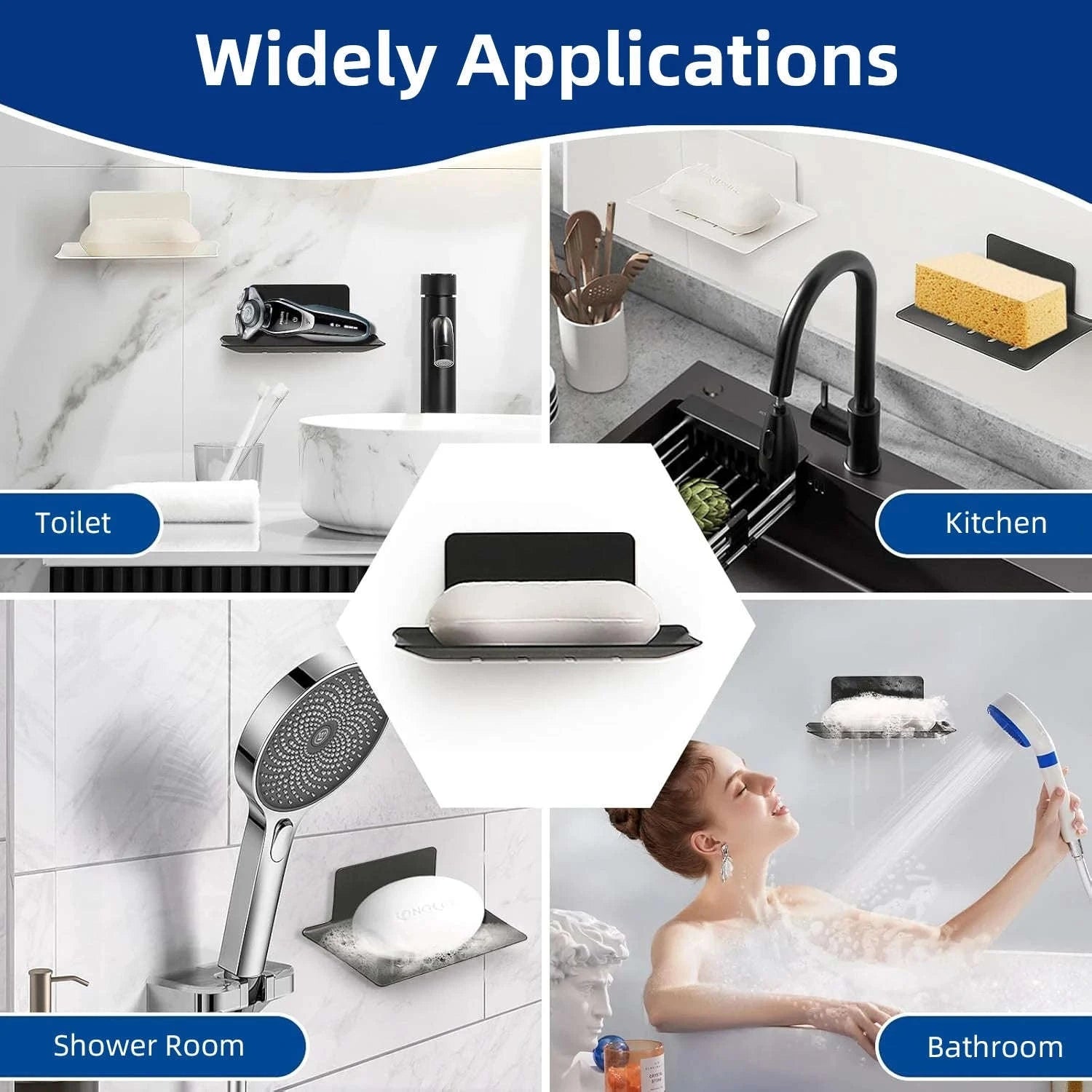 Aluminum Alloy Wall Mounted Soap Holder-Grey