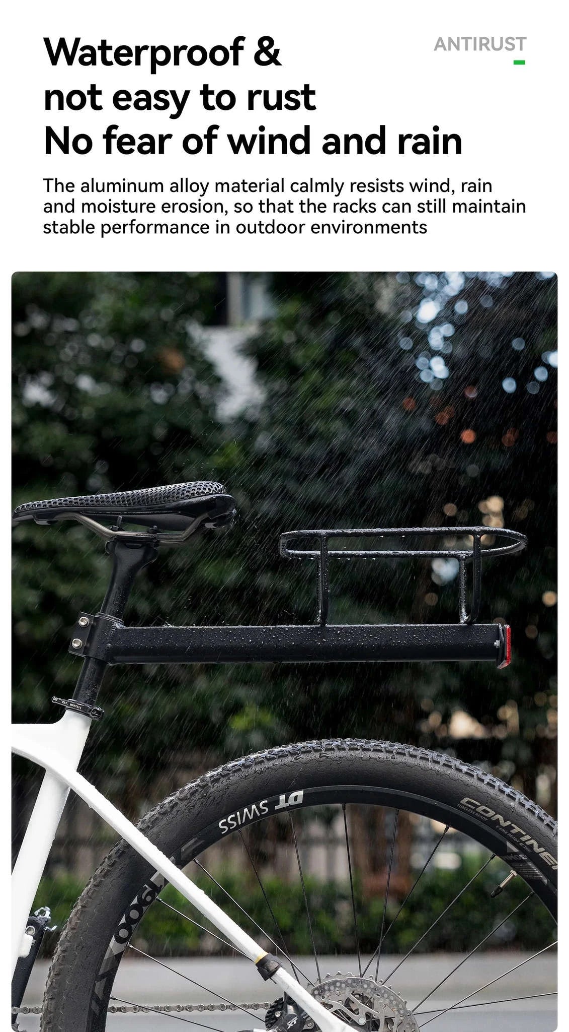 Aluminum Bike Rear Rack Carrier Shelf for Extra Storage on Rides-H310