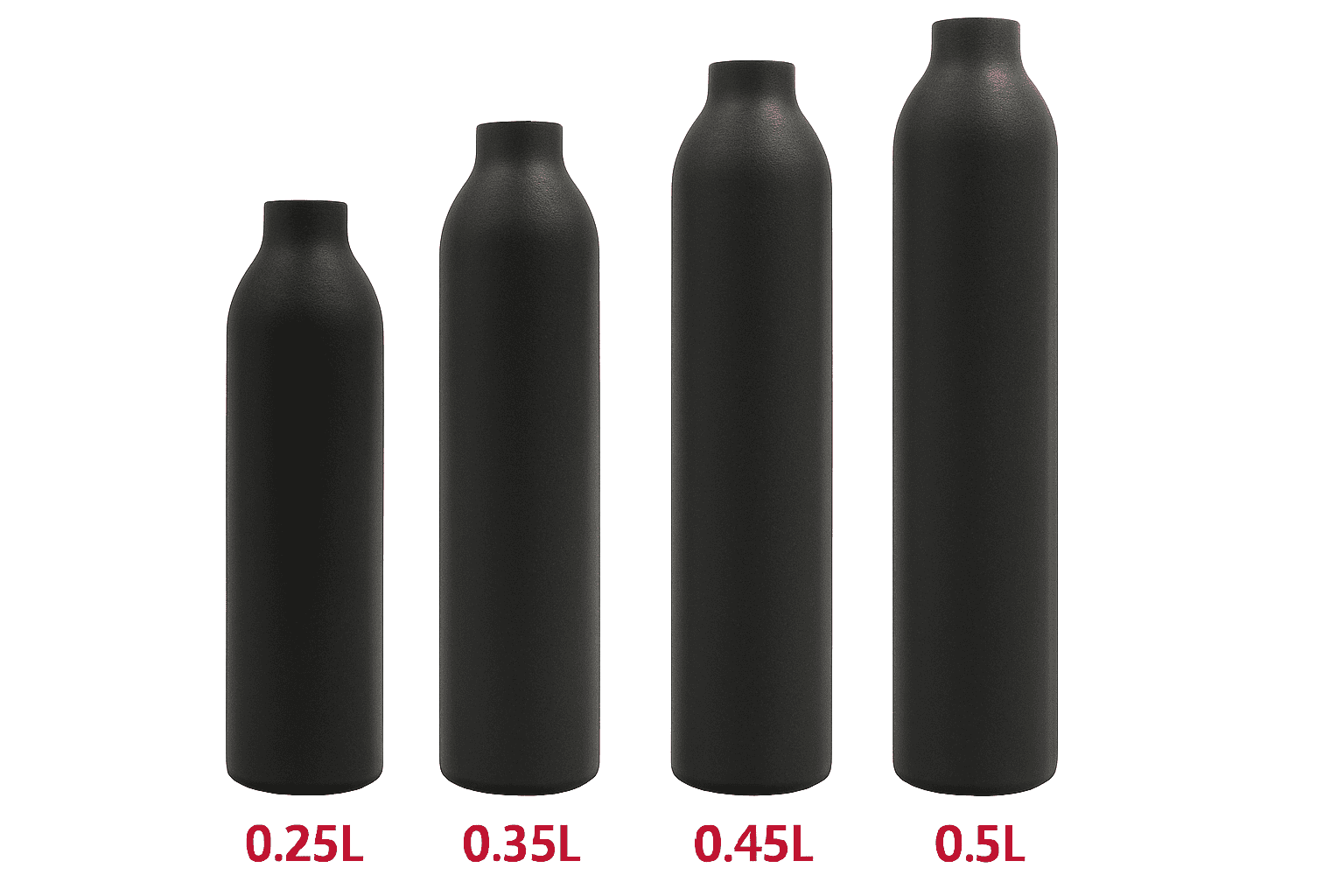 Aluminum CO2 Cylinder 30MPa M18×1.5 Thread for Aquarium & Gas Use-0.25L