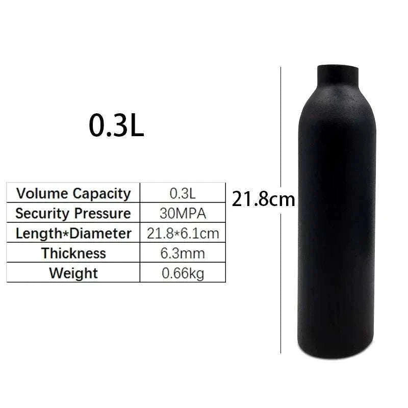 Aluminum CO2 Cylinder 30MPa M18×1.5 Thread for Aquarium & Gas Use-0.25L