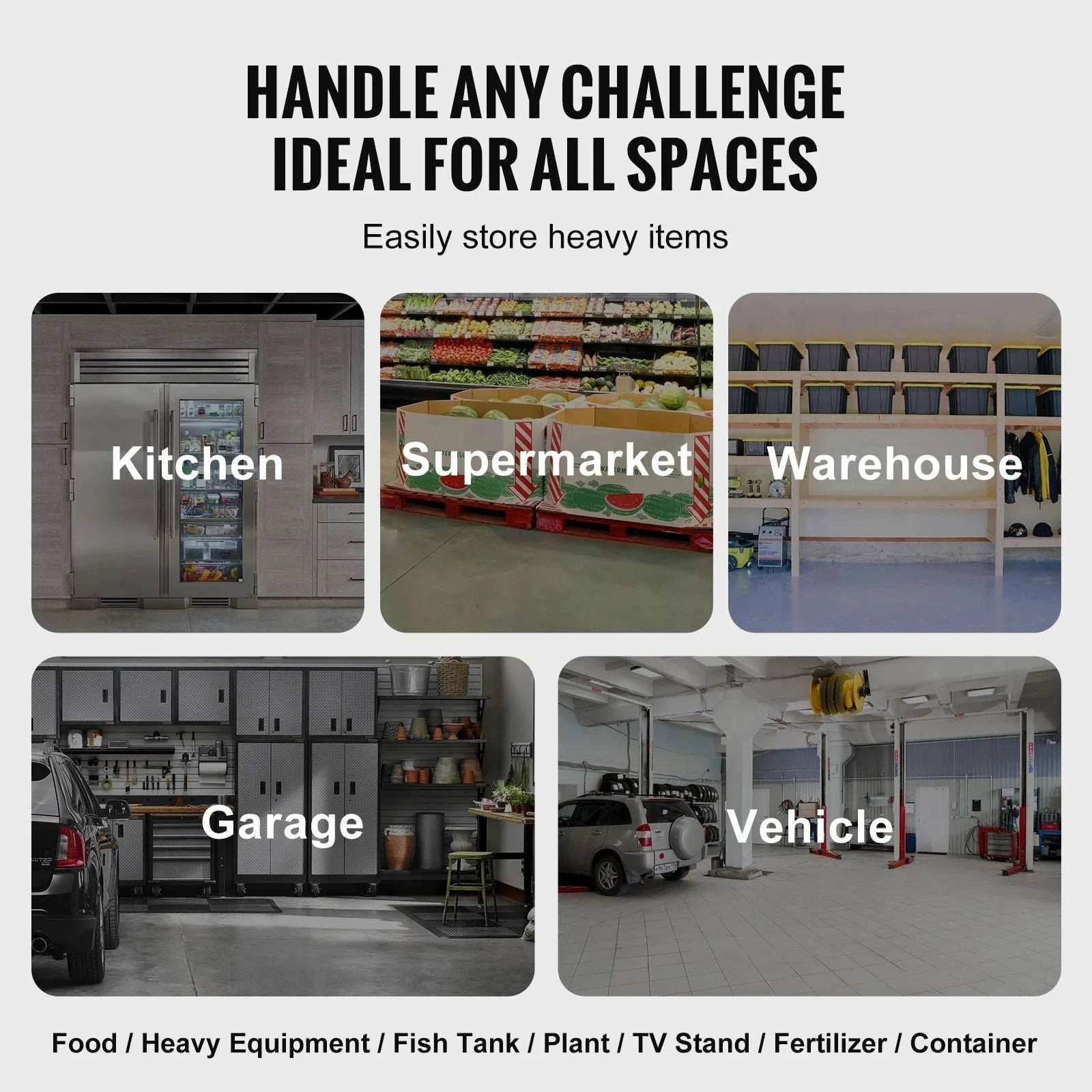 Aluminum Dunnage Rack 1800 lb Capacity 8" Floor Storage Shelf-48x20x8 in / United States
