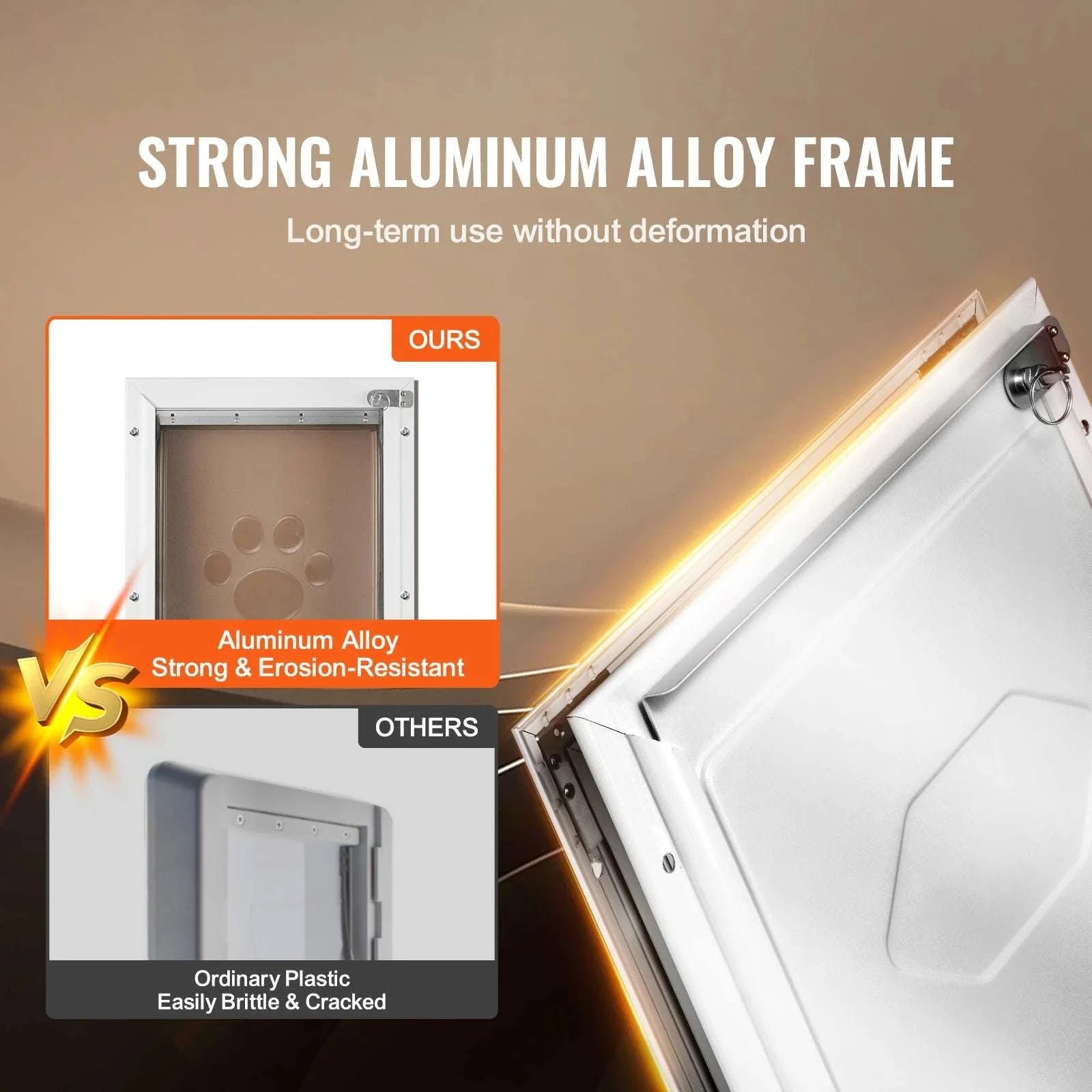 Aluminum Frame Pet Door with Locking Flap Weatherproof Dog Door-XL / france