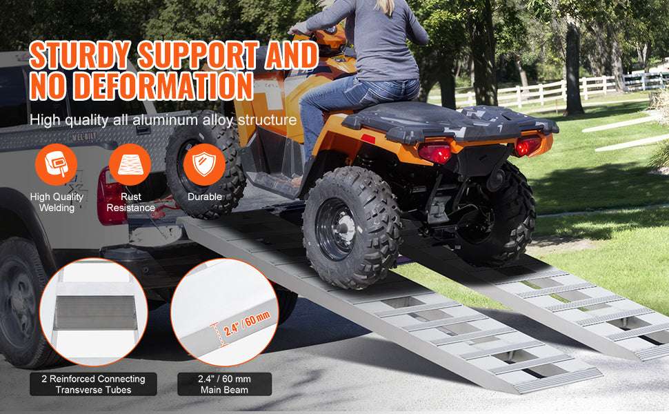 Aluminum Loading Ramps 6000 lb Capacity for ATV, Motorcycle & Mowers-72x15 inches / United States