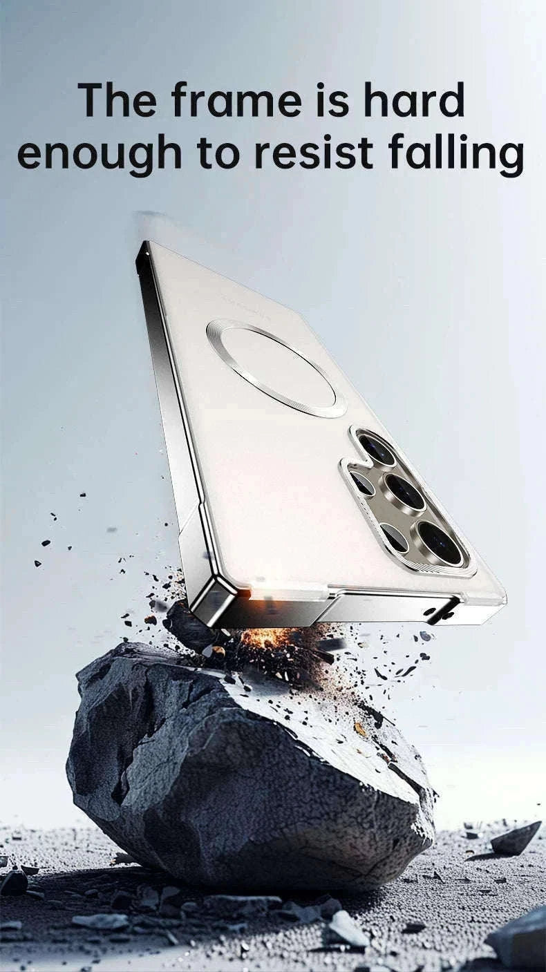 Aluminum Metal Magnetic Case for Samsung Galaxy S25 Ultra & S24 Ultra-Black / aluminum / Galaxy S24 Ultra