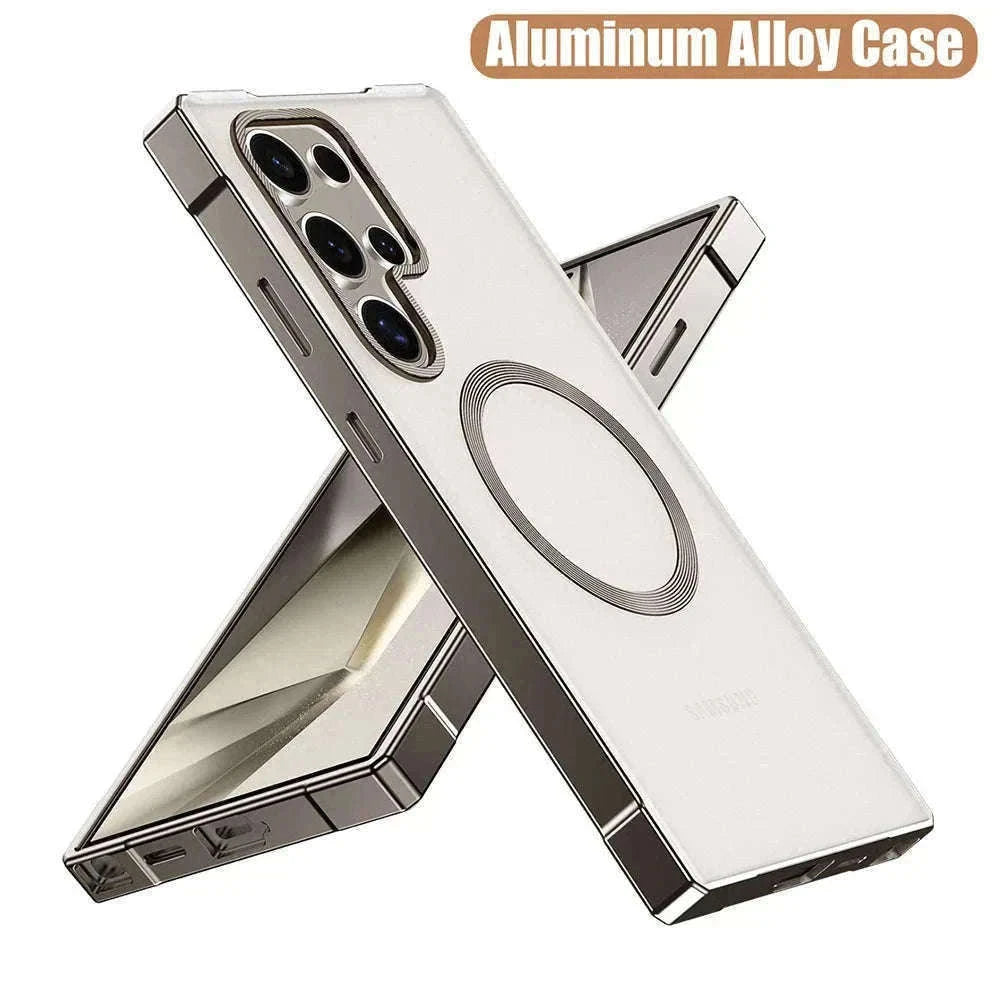 Aluminum Metal Magnetic Case for Samsung Galaxy S25 Ultra & S24 Ultra-Black / aluminum / Galaxy S24 Ultra