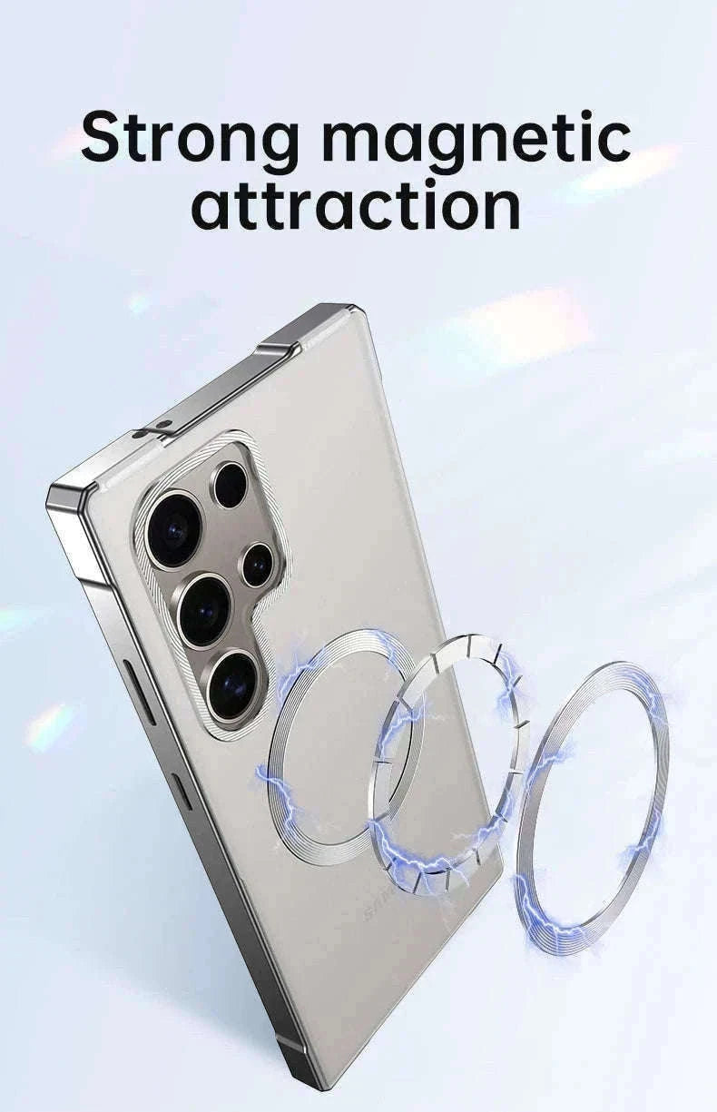 Aluminum Metal Magnetic Case for Samsung Galaxy S25 Ultra & S24 Ultra-Black / aluminum / Galaxy S24 Ultra