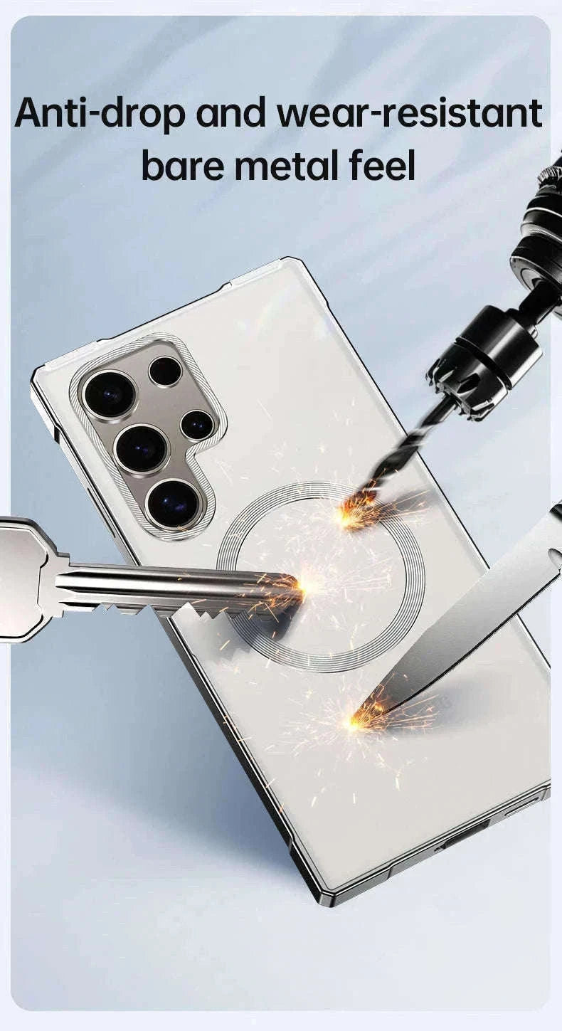 Aluminum Metal Magnetic Case for Samsung Galaxy S25 Ultra & S24 Ultra-Black / aluminum / Galaxy S24 Ultra
