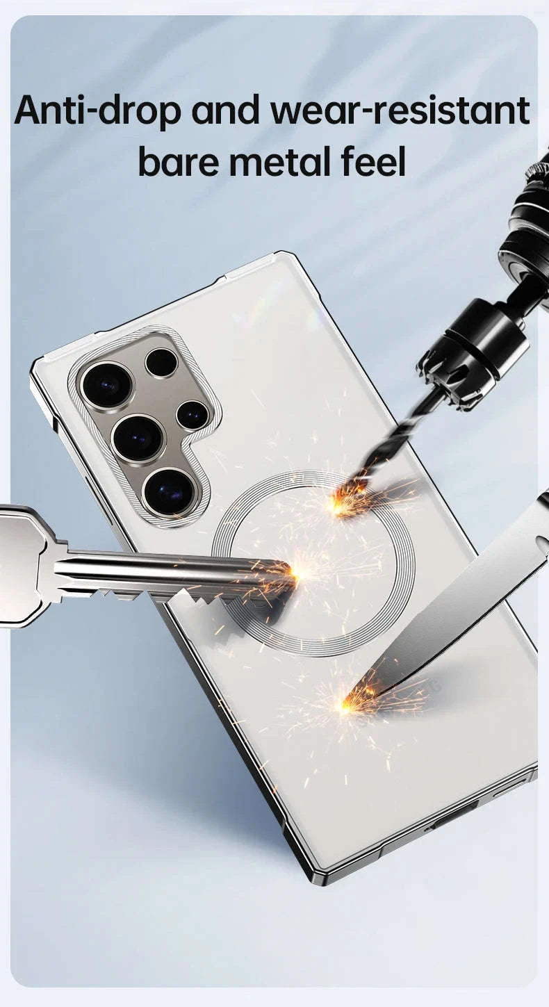 Aluminum Metal Magnetic Case for Samsung Galaxy S25 Ultra & S24 Ultra-Black / aluminum / Galaxy S24 Ultra
