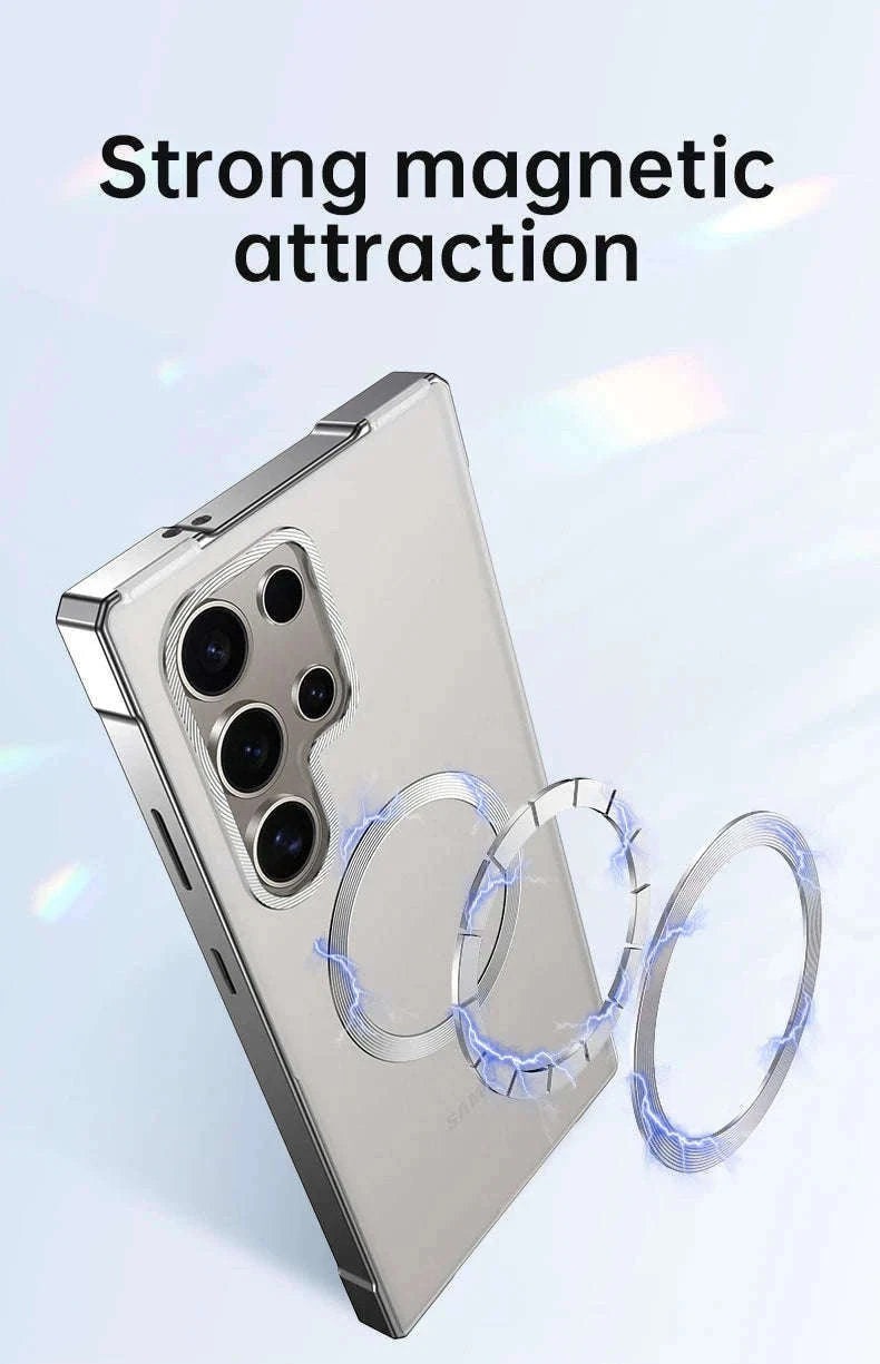 Aluminum Metal Magnetic Case for Samsung Galaxy S25 Ultra & S24 Ultra-Black / aluminum / Galaxy S24 Ultra