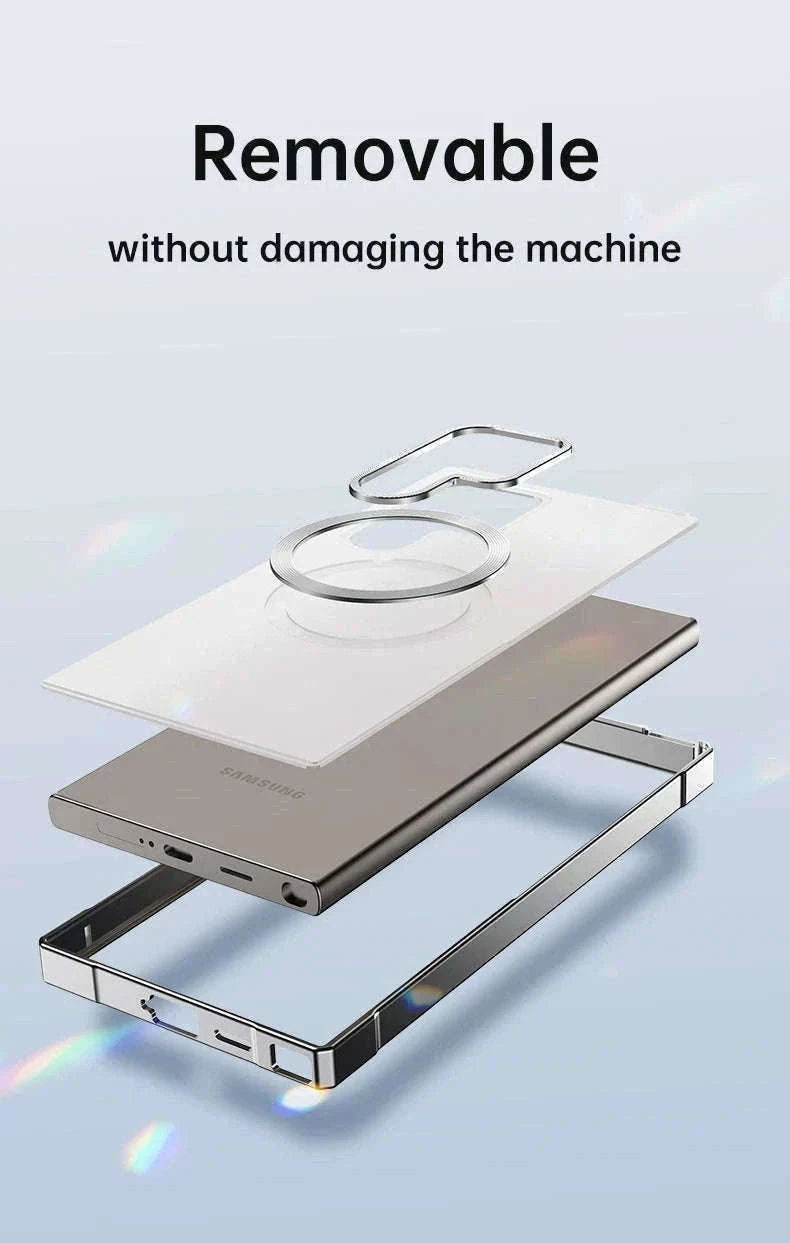Aluminum Metal Magnetic Case for Samsung Galaxy S25 Ultra & S24 Ultra-Black / aluminum / Galaxy S24 Ultra