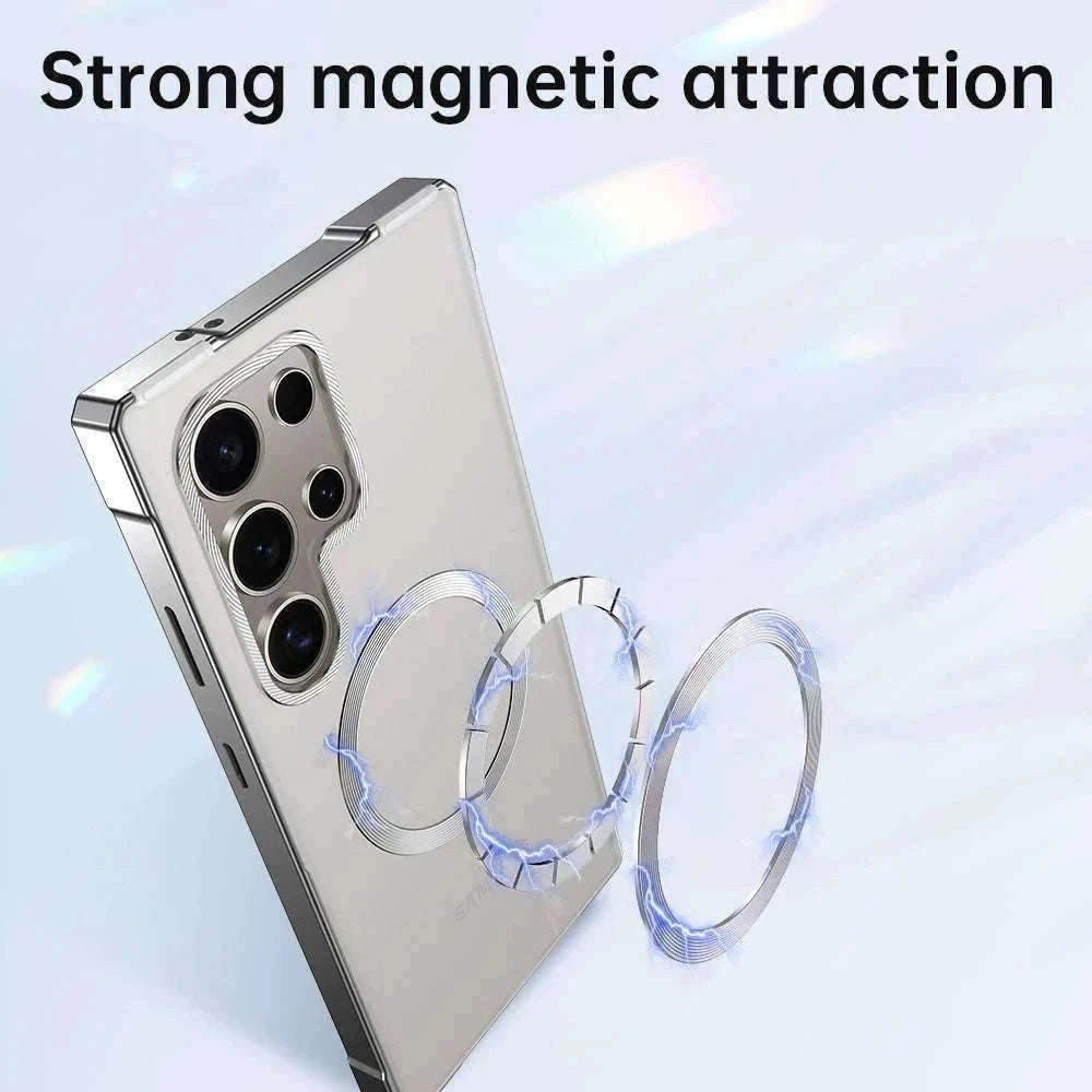 Aluminum Metal Magnetic Case for Samsung Galaxy S25 Ultra & S24 Ultra-Black / aluminum / Galaxy S24 Ultra