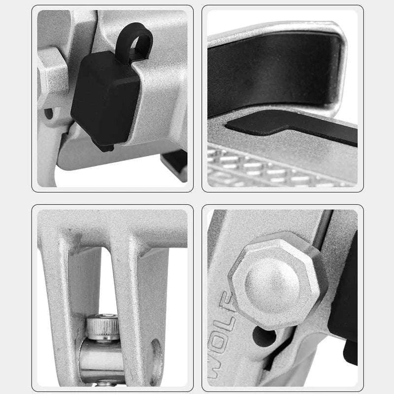 Aluminum Motorcycle Phone Holder Rearview Mirror Mount-Mirror-Silver